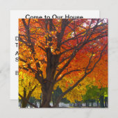 Invitation Feuilles d'automne de la photo jaune et orange (Devant / Derrière)