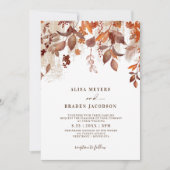 Invitation Feuilles d'automne de rouille mariage de automne (Devant)