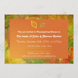 Invitation Feuilles d'automne - Dîner de Thanksgiving Invitat