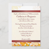 Invitation Feuilles d'automne dorées avec Mariage rouge (Dos)