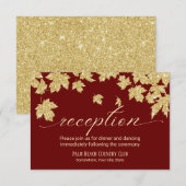 Invitation Feuilles d'automne dorées Réception de mariage en  (Devant / Derrière)