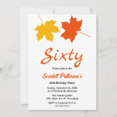 Invitation Feuilles d'automne élégantes Automne Floral 60e An (Devant)