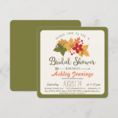 Invitation Feuilles d'automne élégantes, Fête des mariées d'a (Devant / Derrière)