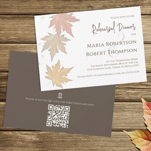 Invitation Feuilles d'automne élégantes Feuilles d'automne ve