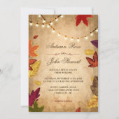 Invitation Feuilles d'automne élégantes Mariage rustique d'au (Devant)