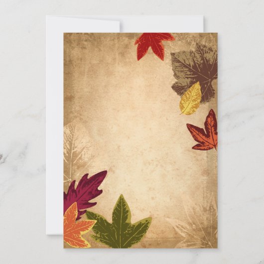 Invitation Feuilles d'automne élégantes Mariage rustique d'au (Dos)