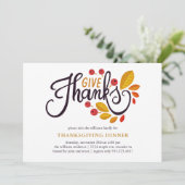 Invitation Feuilles D'Automne Et Berries Dîner D'Action De Gâ (Debout devant)