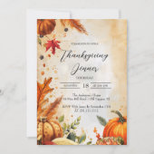 Invitation Feuilles d'automne et dîner de Thanksgiving Citrou (Devant)