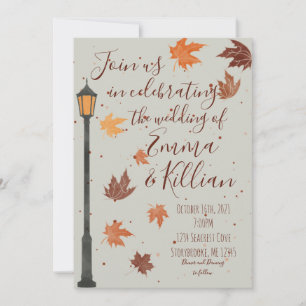 Invitation Feuilles d'automne et feux