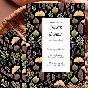 Invitation Feuilles d'automne et fougères pour 94e anniversai