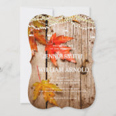 Invitation Feuilles d'automne et lumières Mason Jars Mariage  (Devant)