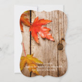 Invitation Feuilles d'automne et lumières Mason Jars Mariage  (Dos)