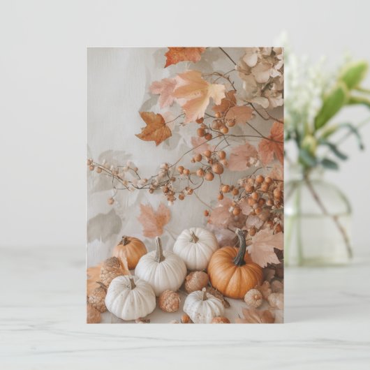 Invitation Feuilles d'automne et petits bras | Un automne cos (Debout devant)