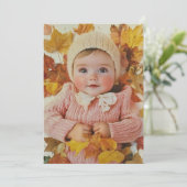 Invitation Feuilles d'automne et petits manches | Automne dor (Debout devant)