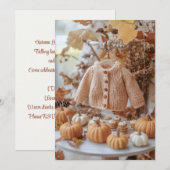 Invitation Feuilles d'automne et petits manches | Champ de ci (Devant / Derrière)