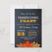 Invitation Feuilles d'automne et tableau de bord Thanksgiving (Devant)