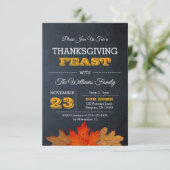 Invitation Feuilles d'automne et tableau de bord Thanksgiving (Debout devant)