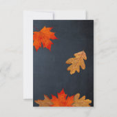 Invitation Feuilles d'automne et tableau de bord Thanksgiving (Dos)