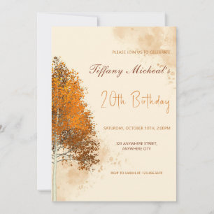 Invitation Feuilles d'automne Fête d'anniversaire d'automne