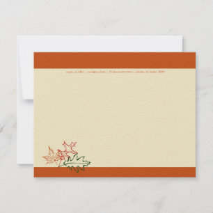 Invitation Feuilles d'automne Feuilles de notes
