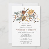 Invitation Feuilles d'automne Fleurs blanches Brunch d'après (Devant)