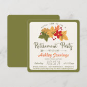 Invitation Feuilles d'automne, Flower Retirement Party Invita (Devant / Derrière)
