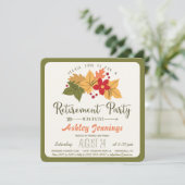 Invitation Feuilles d'automne, Flower Retirement Party Invita (Debout devant)
