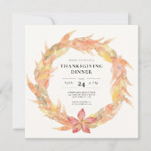 Invitation Feuilles d'automne germe Thanksgiving dîner (Devant)