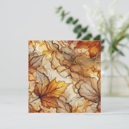 Invitation Feuilles d'automne imprimables papier à papier à p (Debout devant)
