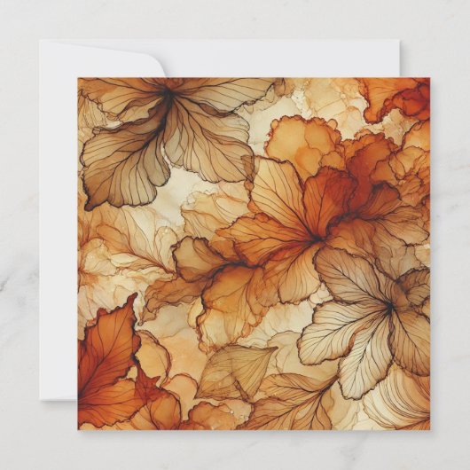 Invitation Feuilles d'automne imprimables papier à papier à p (Dos)