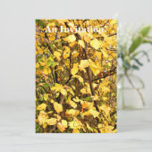 INVITATION FEUILLES D'AUTOMNE JAUNE (Debout devant)