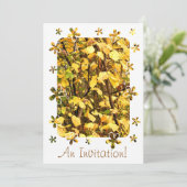 INVITATION FEUILLES D'AUTOMNE JAUNE (Debout devant)