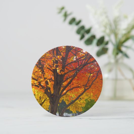 Invitation Feuilles d'automne Jaune et Orange (Debout devant)