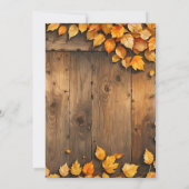 Invitation Feuilles d'automne jaunes à la grange bois Thanksg (Dos)