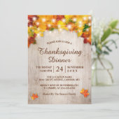 Invitation Feuilles d'automne lumières de chaîne Thanksgiving (Debout devant)
