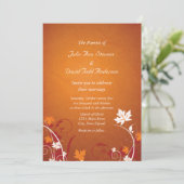 Invitation Feuilles d'automne Mariage Abstrait (Debout devant)