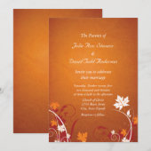 Invitation Feuilles d'automne Mariage Abstrait (Devant / Derrière)