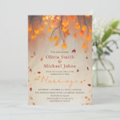 Invitation Feuilles d'automne Mariage de automne d'aquarelle  (Debout devant)