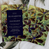 Invitation Feuilles d'automne Mariage jaune violet vert