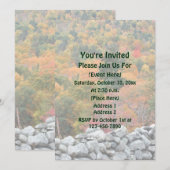 Invitation Feuilles d'Automne Mur de Pierre Nature  (Devant / Derrière)