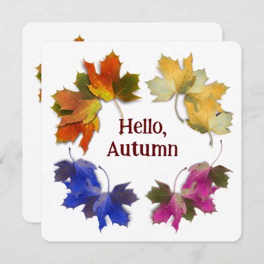 Invitation Feuilles D'Automne Orange Et Doré (Devant / Derrière)