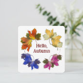 Invitation Feuilles D'Automne Orange Et Doré (Debout devant)