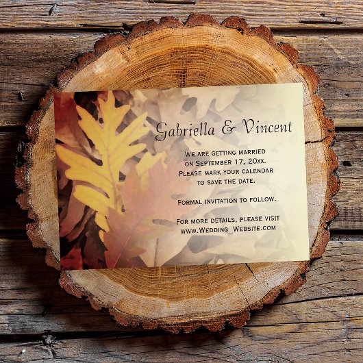 Invitation Feuilles d'automne peintes Mariage Enregistrer la