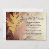 Invitation Feuilles d'automne peintes Mariage Enregistrer la  (Devant)
