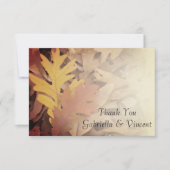 Invitation Feuilles d'automne peintes Mariage Merci Notes - A (Devant)