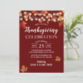 Invitation Feuilles d'automne rouge de Thanksgiving Bourgogne (Debout devant)
