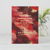 Invitation Feuilles d'automne rouges Nature  (Debout devant)