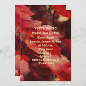 Invitation Feuilles d'automne rouges Nature  (Devant / Derrière)