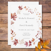 Invitation Feuilles d'automne rustiques Burgundy & Rust