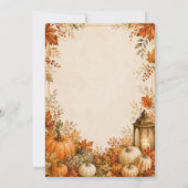 Invitation Feuilles d'automne rustiques Citrouilles Chutes Ac (Dos)